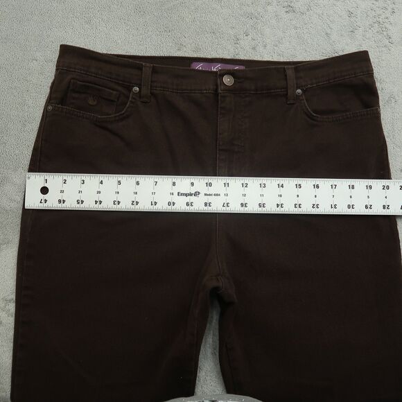 Gloria Vanderbilt Jeans Women's 16P Brown Amanda High-Rise Straight 25" Inseam - Picture 7 of 16